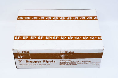 SP P5230 Dropper Pipets 3inch ~ Pack of 144
